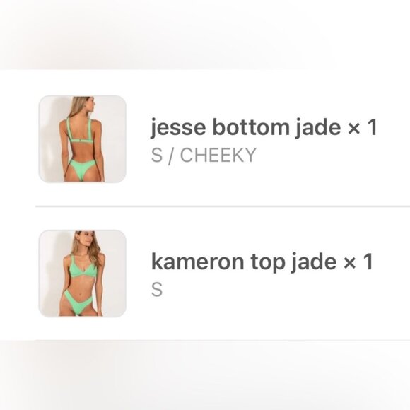 NWT OneOne Swimwear Bikini SET Green Jade Kameron Jesse Small Cheeky Mint New - Picture 4 of 7